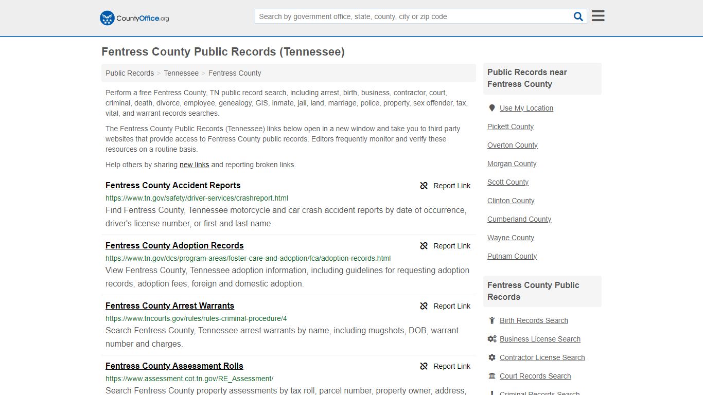 Public Records - Fentress County, TN (Business, Criminal, GIS, Property ...