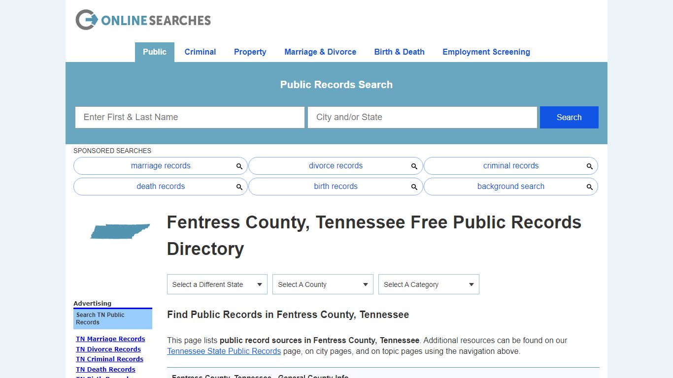 Fentress County, Tennessee Public Records Directory