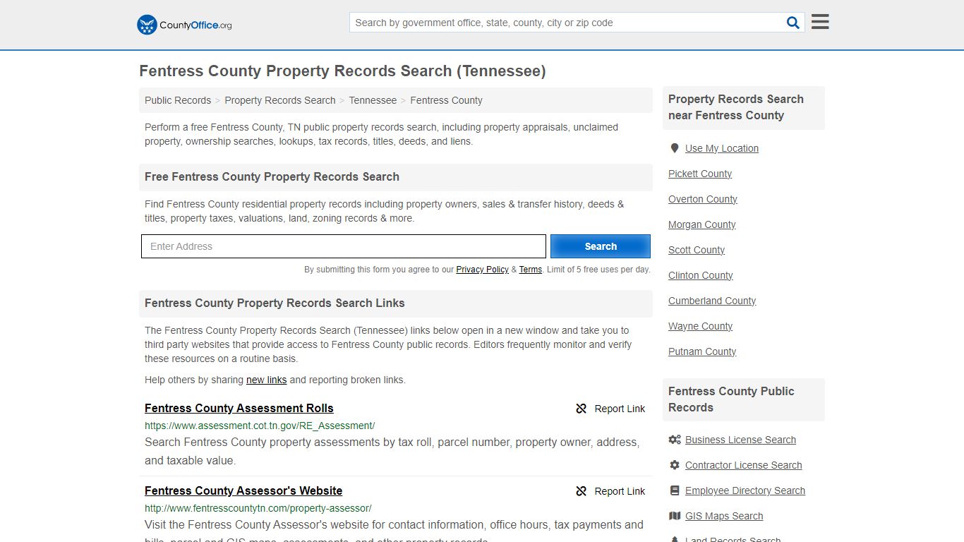 Fentress County Property Records Search (Tennessee) - County Office